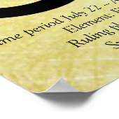 レオ占星術シンボル金ゴールドとブラックポスター ポスター (角)