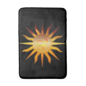 レオ太陽火星座生まれ月 ブラック レッド & ゴールド バスマット (正面縦)