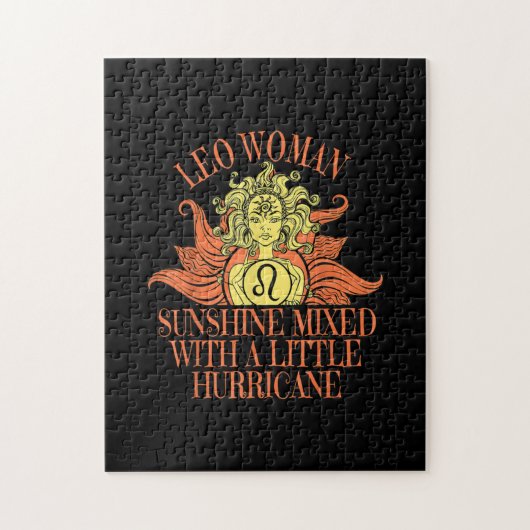 レオ女性〔占星術の〕十二宮図サイン7月威厳がある誕生日 ジグソーパズル (縦)