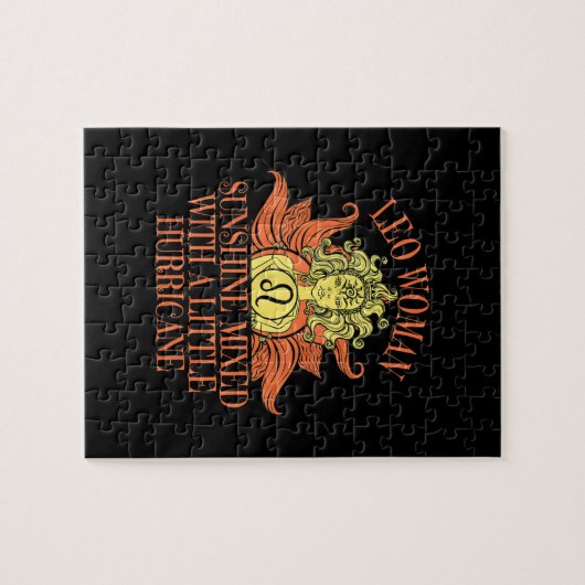 レオ女性〔占星術の〕十二宮図サイン7月威厳がある誕生日 ジグソーパズル (横)