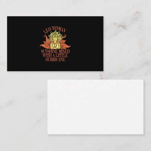 レオ女性〔占星術の〕十二宮図サイン7月威厳がある誕生日 名刺 (正面/裏面)
