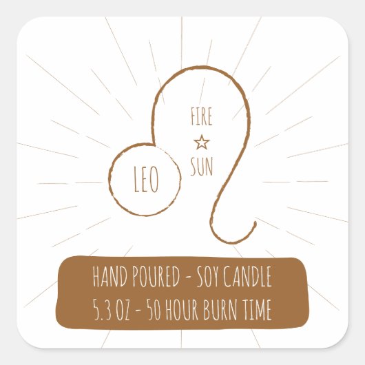 レオ手注ぎ大豆キャンドルラベル スクエアシール (正面)