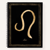 レオ打撃金ゴールド様式星占い記号ノートボ ノートブック (正面)