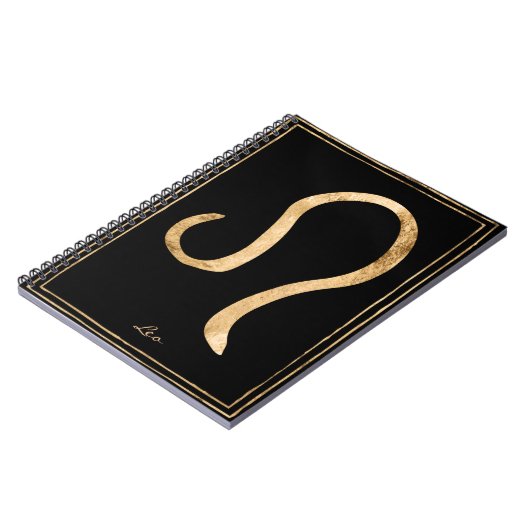 レオ打撃金ゴールド様式星占い記号 ノートブック (左側)