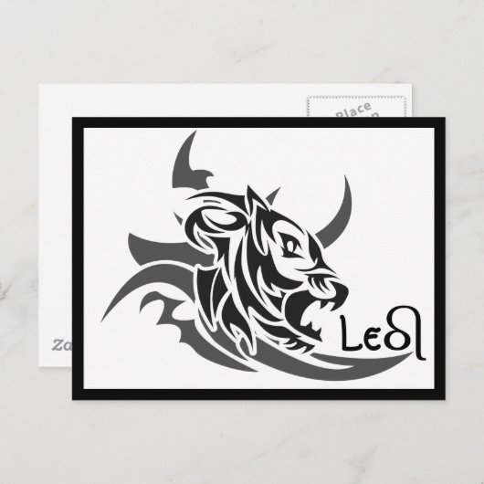 レオ族の獅子の刺青 ポストカード (正面/裏面)