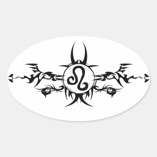 レオ族誕生シンボルや象徴シール 楕円形シール (正面)