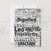 レオ星座の言葉の雲 - インスピレーションのグリーティング カード (正面)