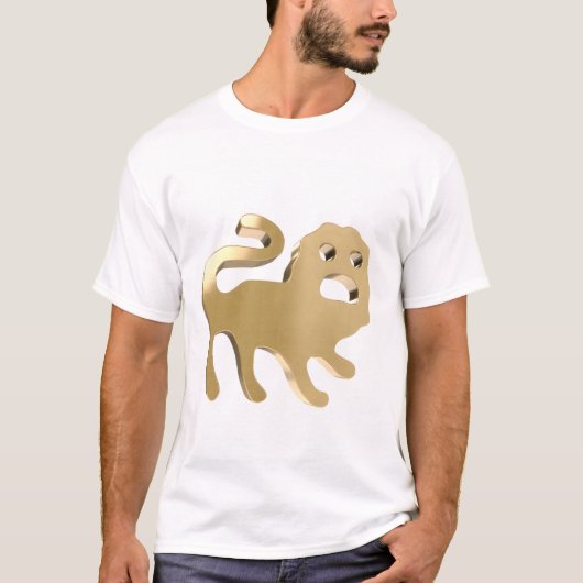 レオ星座 ラグジュアリー ゴールド 占星術 シンボル Tシャツ (正面)