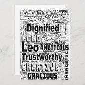 レオ星座 ワード クラウド スパイラル 招待状 (正面/裏面)