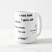 レオ星手話ウィット文字日常使用またはギフト コーヒーマグカップ (正面右)