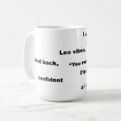 レオ星手話ウィット文字日常使用またはギフト コーヒーマグカップ (正面左)