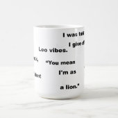 レオ星手話ウィット文字日常使用またはギフト コーヒーマグカップ (中央)