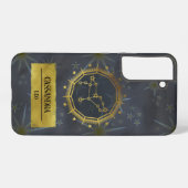 レオ暗い〔占星術の〕十二宮図星占い：黒と金ゴールド SAMSUNG GALAXYケース (裏面横)