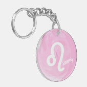 レオ水パーソナライズされた色〔占星術の〕十二宮図標識 キーホルダー (正面左)