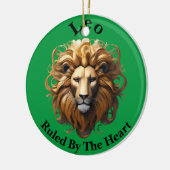 レオ誕生のサイン、ライオン、ハートに支配された。 セラミックオーナメント (左)
