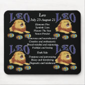 レオ誕生サイン〔占星術の〕十二宮図マウスパッド マウスパッド (正面)