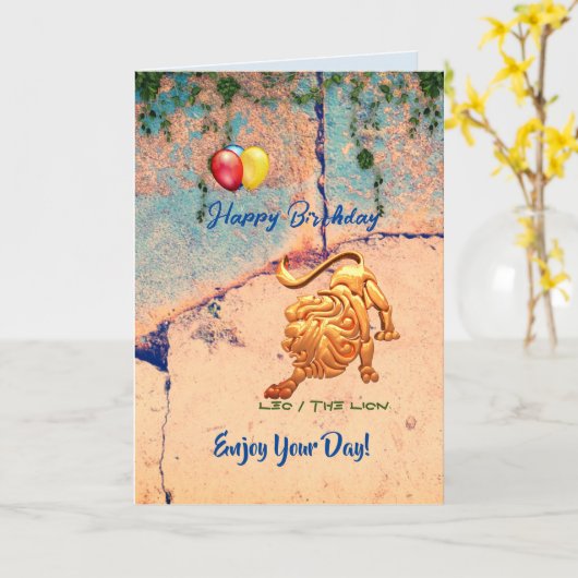 レオ誕生日 カード (黄色い花)