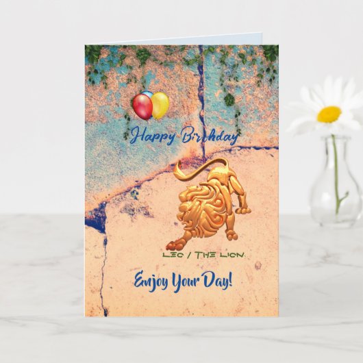 レオ誕生日 カード (小さな植物)