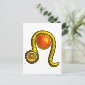 レオ金ゴールド〔占星術の〕十二宮図誕生日ジュエルアストロロジー ポストカード (スタンド正面)