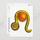 レオ金ゴールド〔占星術の〕十二宮図誕生日ジュエルアストロロジー ポストカード (正面/裏面)