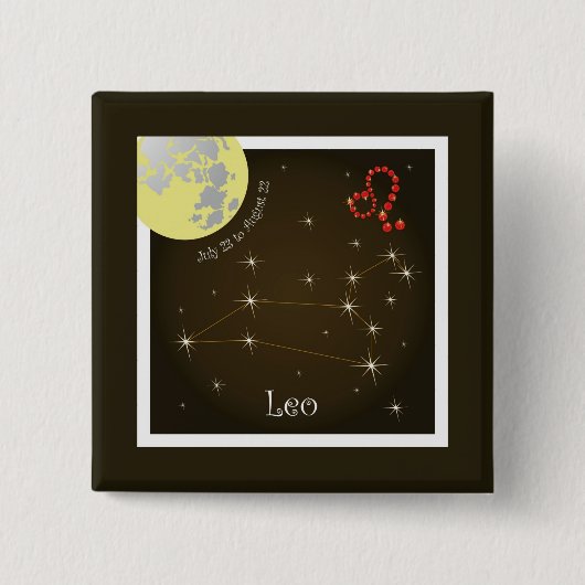 レオ7月23日～22威厳があるボタン 缶バッジ (正面)