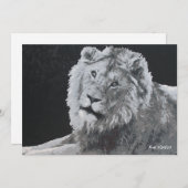 レオ、アフリカライオン、アニマルフラットカード 招待状 (正面/裏面)