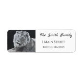 レオ、アフリカライオン、動物差出人住所ラベル ラベル (正面)