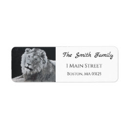 レオ、アフリカライオン、動物差出人住所ラベル ラベル