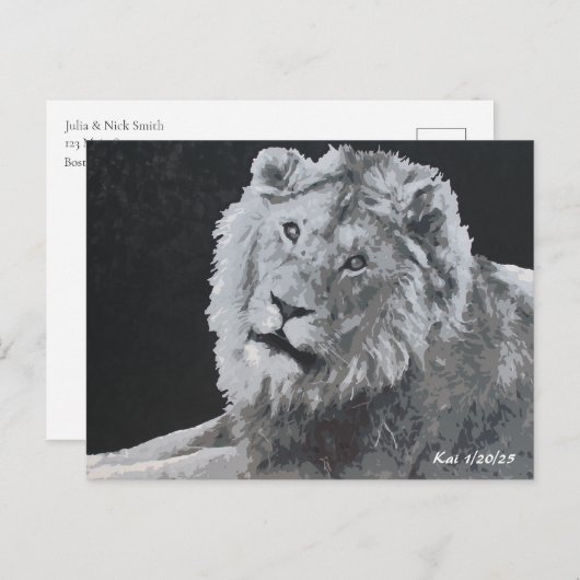 レオ、アフリカライオン、動物 ポストカード (正面/裏面)