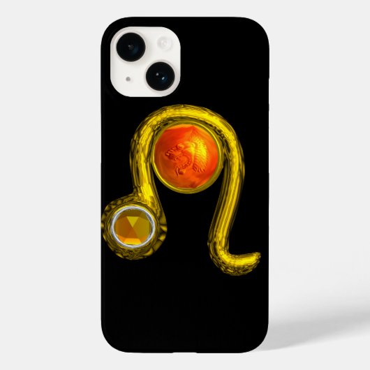 レオ、イエロートパーズと金ゴールド Case-Mate iPhoneケース (裏面)