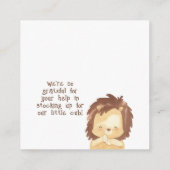 レオ サファリ>ベイビーシャワー おむつラッフル 封筒 エンクロージャーカード (裏面)