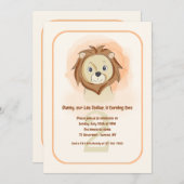 レオ・ザ・ライオン・バースデー・パーティー 招待状 (正面/裏面)