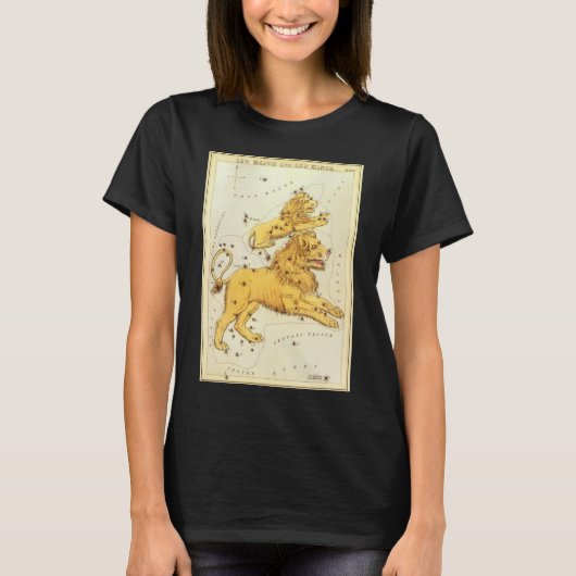 レオ・ザ・ライオン ビンテージ 星座 ウラニアの鏡 Tシャツ (正面)