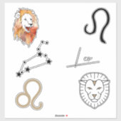 レオ・ザ・ライオン〔占星術の〕十二宮図誕生星占いブラック シール (シート)