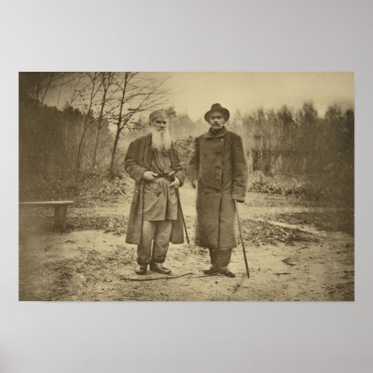 レオ・トルストイと作家・マキシム・ゴルキ ポスター (正面)