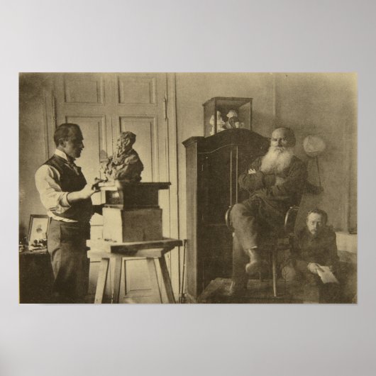 レオ・トルストイと彫刻家パオロ王子 ポスター (正面)