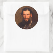 レオ・トルストイのポートレート(by Ivan Kramskoi, 1873) ラウンドシール (バッグ)