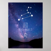 レオ |パーソナライズされた〔占星術の〕十二宮図星座ポスター ポスター (正面)