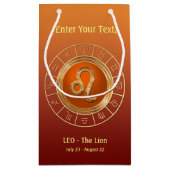 レオ-ライオンの占星術の記号 スモールペーパーバッグ (裏面)