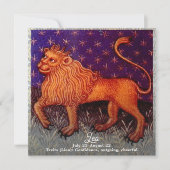 レオ ライオン 十二星座 ホロスコープ 誕生日パーティー 招待状 (正面)