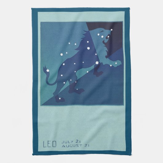 レオ ライオン 星座 ヴィンテージ 占星術 キッチンタオル (縦)