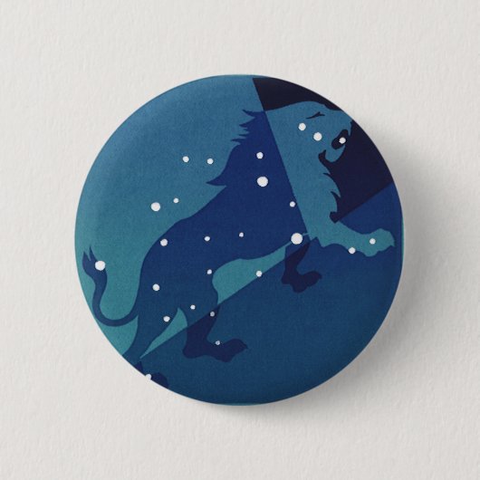 レオ ライオン 星座 ヴィンテージ 占星術 缶バッジ (正面)