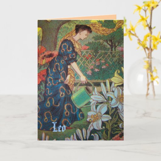 「レオ」占星術のサインカード カード (黄色い花)