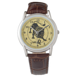 レオ〔占星術の〕十二宮図すべてのタイプモダンデザイナーの腕時計。 腕時計