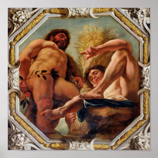 レオ、〔占星術の〕十二宮図のシンボルや象徴 ポスター (正面)