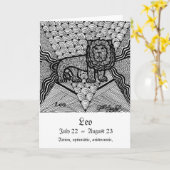 レオ((占星術の)十二宮図の印) カード (黄色い花)