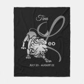 レオ- (占星術の)十二宮図の印 フリースブランケット (正面)