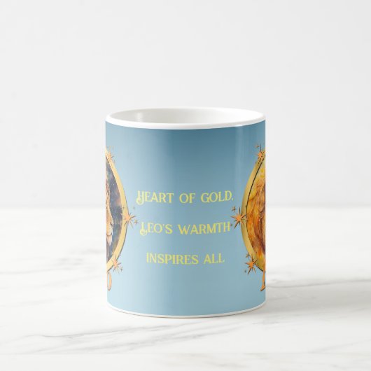 レオ〔占星術の〕十二宮図の特徴、モチベーション、占星術、レオのメス コーヒーマグカップ (中央)