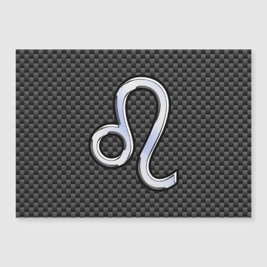 レオ〔占星術の〕十二宮図の記号の木炭の炭素繊維プリント (正面)