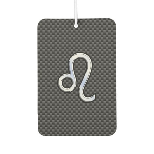 レオ〔占星術の〕十二宮図の記号の木炭の炭素繊維プリント カーエアーフレッシュナー (正面)